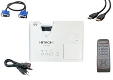 HITACHI CP-X2541WN LCD Projector BUNDLE Remote HDMI VGA Cables Under 3K Hours