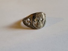 Ww1/ww2 German Silver Plate Skull Ring