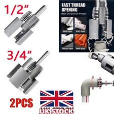 2X Integrated Internal & External Pipe Threading-Tool, PVC Pipe Threader Kit UK'