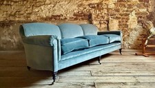 Lounging Around ‘Davenport’ Howard Sofa, Storm Velvet, Hand Made in England