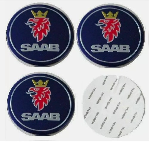 Sticker saab wheel - 4x,