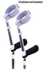 Pair of Crutch Walking Frame Grip Handle Covers for Comfort Easy Fit Hook Loop