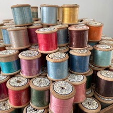 Dewhurst Sylko Wooden Cotton Reels Spools - D200-299 - Pierced Labels UPDATED