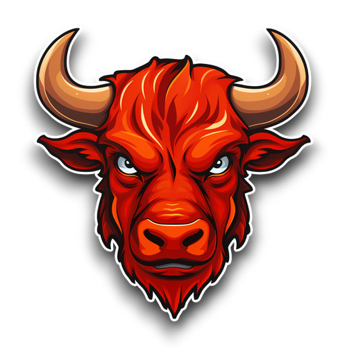 Red angry spanish bull - spanish,