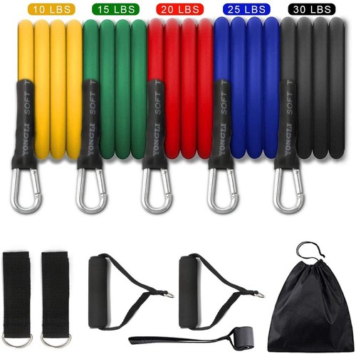 11pc resistance bands set with - resistance,