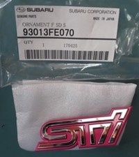 NEW GENUINE OEM STI PINK FRONT GRILL BADGE EMBLEM SUBARU IMPREZA WRX,STi 01-04