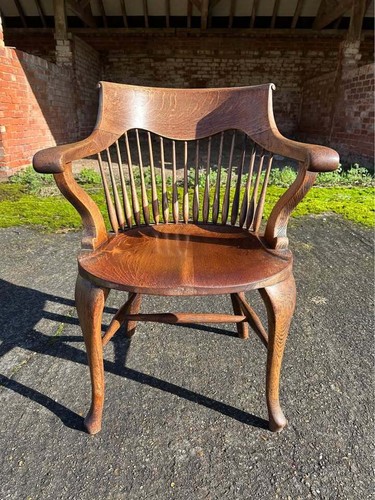Antique oak captains spindle - captains,