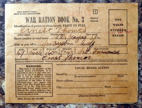Wartime ration book - wartime,
