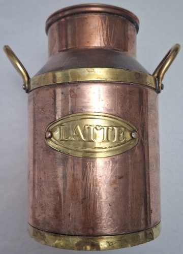 Antique copper brass milk can - copper,
