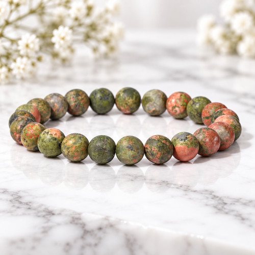 Natural unakite bracelet - unakite, –