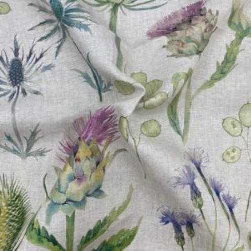Sanderson thistle garden linen - thistle,