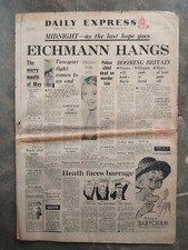 Newspapers 1962 back issues Birthday Gift Tabloid and Broadsheets