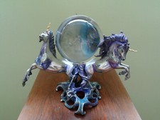 Franklin Mint Unicorns of the New Age Pewter sculptor Crystal Ball