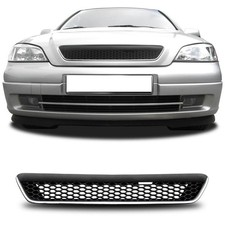 Premium sport radiator grille honeycomb without emblem black chrome for Opel Astra G + OPC