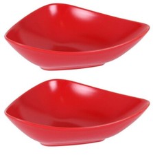 Large Pasta bowls red pasta plates soup salad 24x19x7cm VENDOME X2