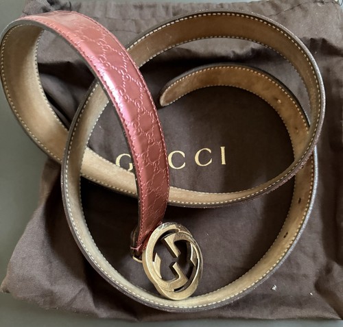 Gucci women metallic pink - women, belt