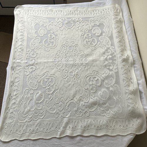 Vintage white rectangular lace - white,