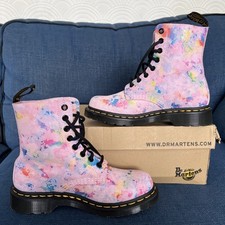 Dr. Martens 1460 PASCAL pink tutti fruitti leather boots UK 4 pink splatter 