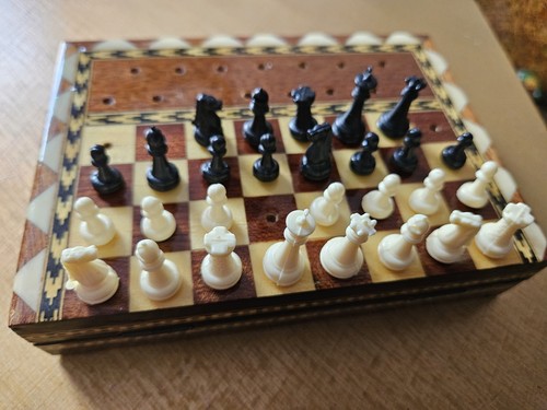 Vintage folding travel chess - folding,