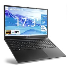 SGIN 17.3" Laptop 4GB RAM+128GB SSD Intel Celeron Dual-Core Notebook