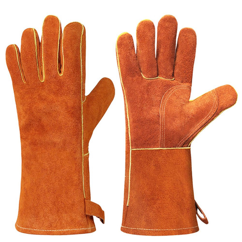 Leather bbq gloves 14 in - gloves,,