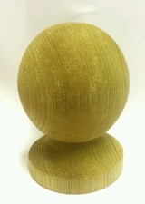 5 x  Treated Wooden Ball Finials for 3 inch fence post cap topping garden 