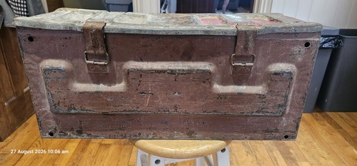 Vintage industrial metal chest - metal,