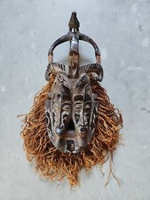 Senufo African Art Wooden Mask Double-Faced