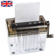 A6 Mini Paper Shredder Hand Crank Personal Strip Cut Manual Shredder Machine UK