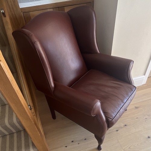Brown leather wingback - brown,