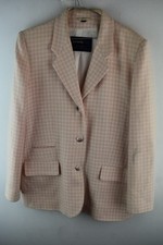 Johnstons Of Elgin Womans Cashmere Blazer Sports Coat Button Size 14 UK