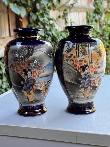 Pair japanese satsuma style - pair,