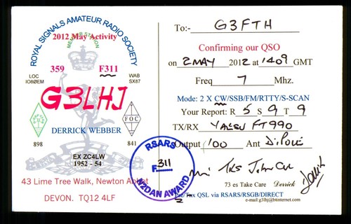 Qsl card radio uk - qsl,