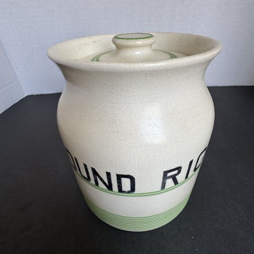 Canister ground rice jar - jar, lid