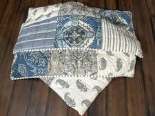 Pottery Barn MacKenna Paisley Patchwork FULL QUEEN Quilt & 2 KING Shams