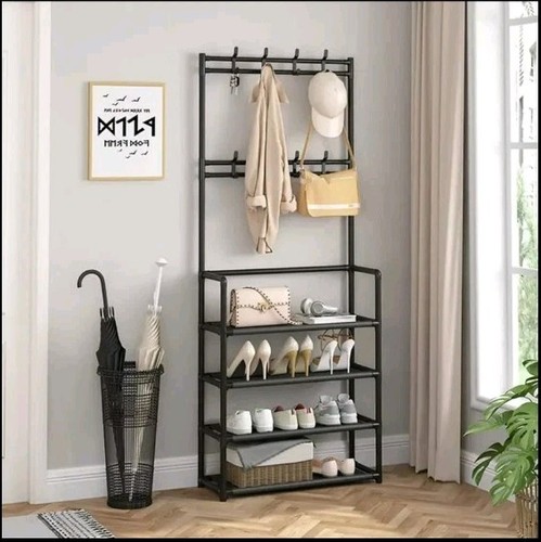 Metal shoe rack with coat - with,