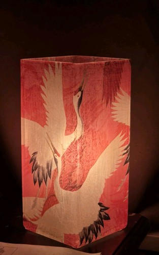 Japanese cranes frosted glass - frosted,