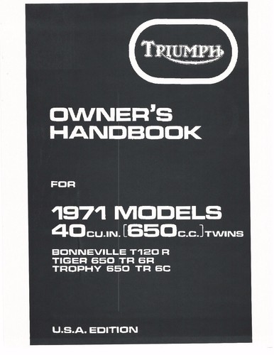 Triumph owners manual book - triumph,