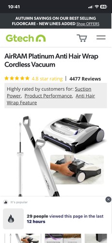 Gtech airram platinum - gtech, anti