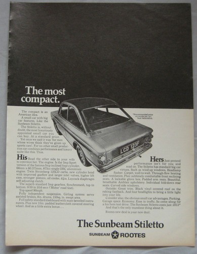 1968 sunbeam stiletto original - sunbeam,