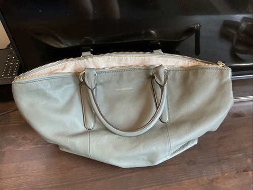Soft mid grey leather tote - mid,