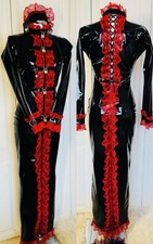 Misfitz blk PVC & red lace