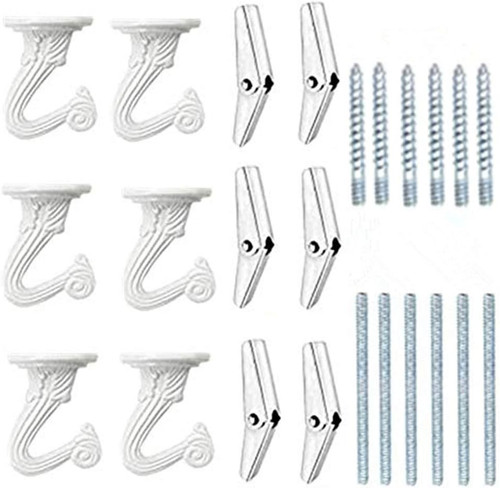 Sets white ceiling - 6, hooks