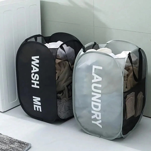 Mesh pop laundry basket - basket, –