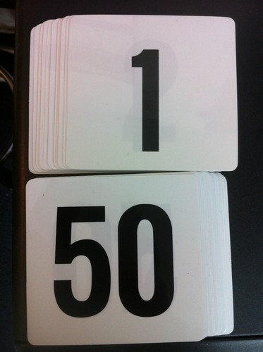 Plastic table numbers 100 - table,