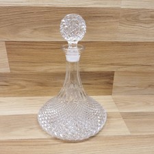 Heavy Crystal Cut Glass Ships  Whisky / Spirit Decanter - see description