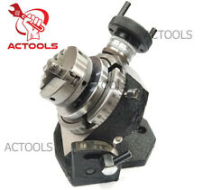 4" Inch Rotary Table Tilting With  65mm 3 Jaw  Mini Lathe Chuck Milling Machine