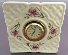 BELLEEK, IRISH COUNTRY TRELLIS CLOCK - Clock Working In Very Good Condition.