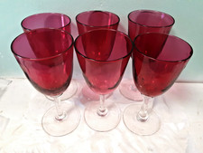 Rare set 6 Antique Cranberry