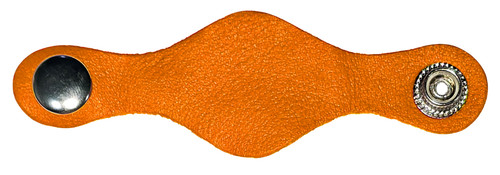 Plain orange leather vest - leather,